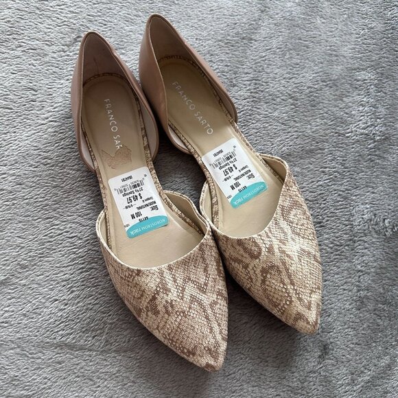 Franco Sarto Shoes - Franco Sarto Hawk D'orsay Snake Print Pointed Toe Flats Women's size 10